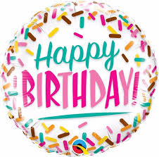 Sprinkles Happy Birthday 18&quot; Foil Balloon - Penny Black