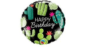 Cactus Party Happy Birthday 18" Foil Balloon - Penny Black