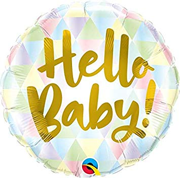 Hello Baby Confetti 18" Foil Balloon - Penny Black