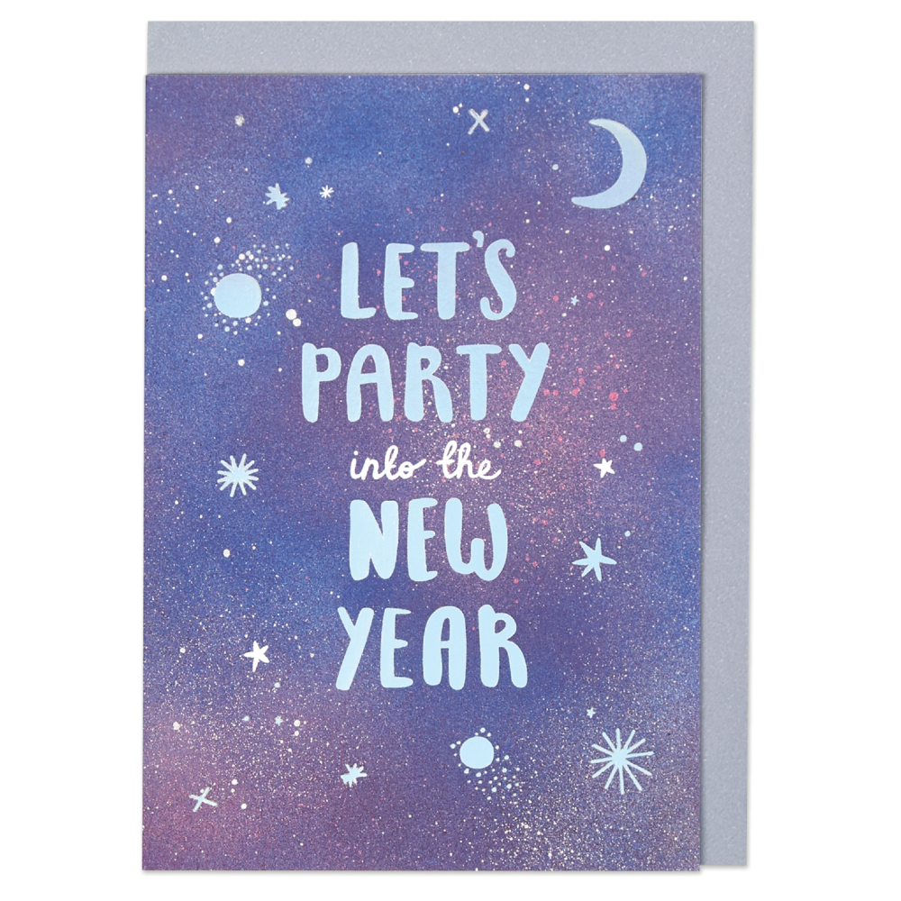 Let's Party Into The New Year Card - Penny Black