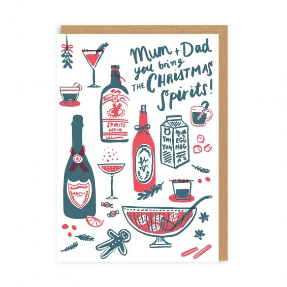 Mum & Dad You Bring The Christmas Spirits Card - Penny Black