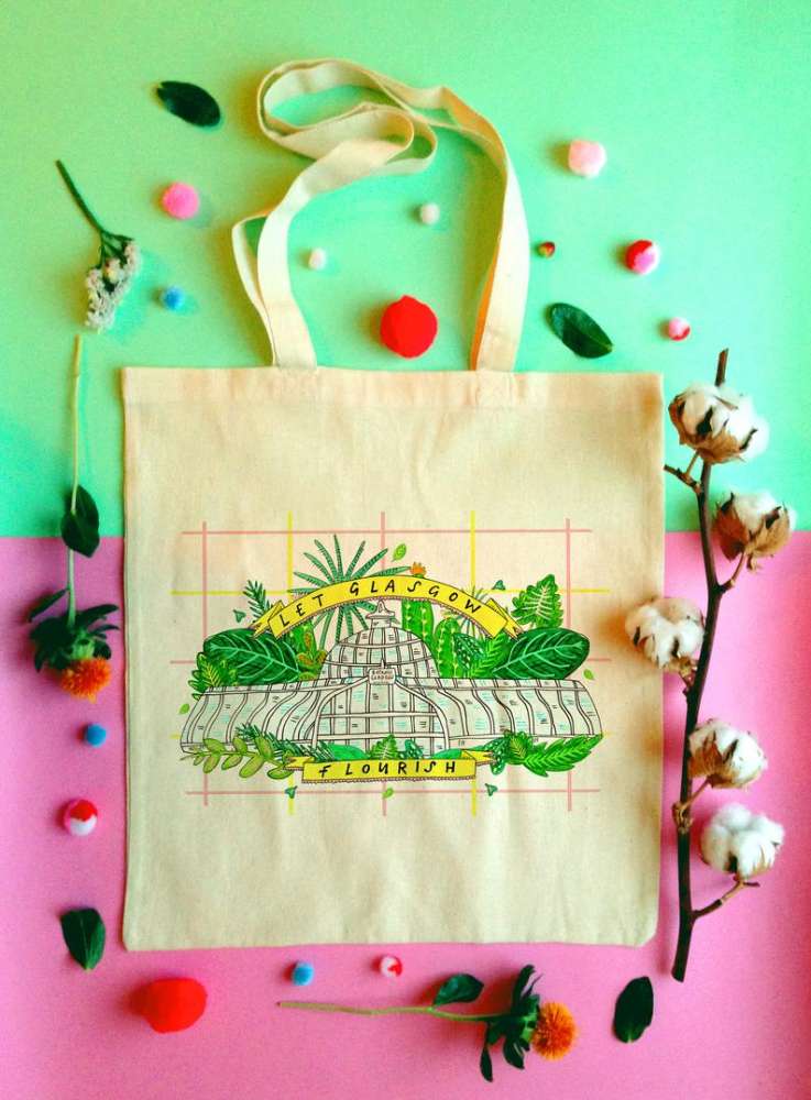 Botanic Gardens Let Glasgow Flourish Tote Bag - Penny Black