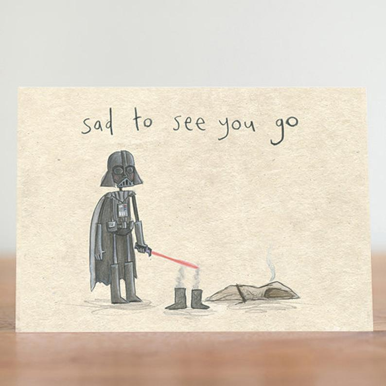 Sad To See You Go Illustrated Card - Penny Black