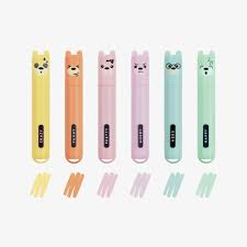 Teddys Mood Pastel Mini Highlighter Pen Set - Penny Black