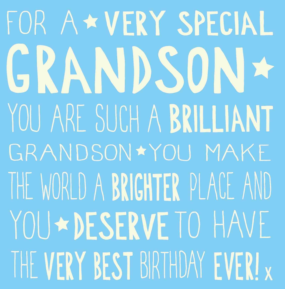 Grandson Text Greeting Card
