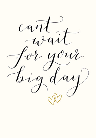 Can't Wait For Your Big Day Wedding Acceptance Card - Penny Black