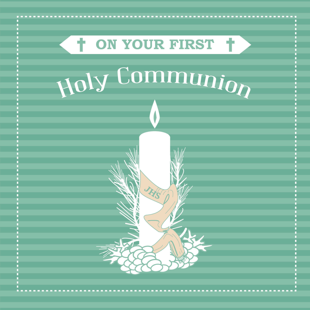 First Holy Communion Candle Greeting Card