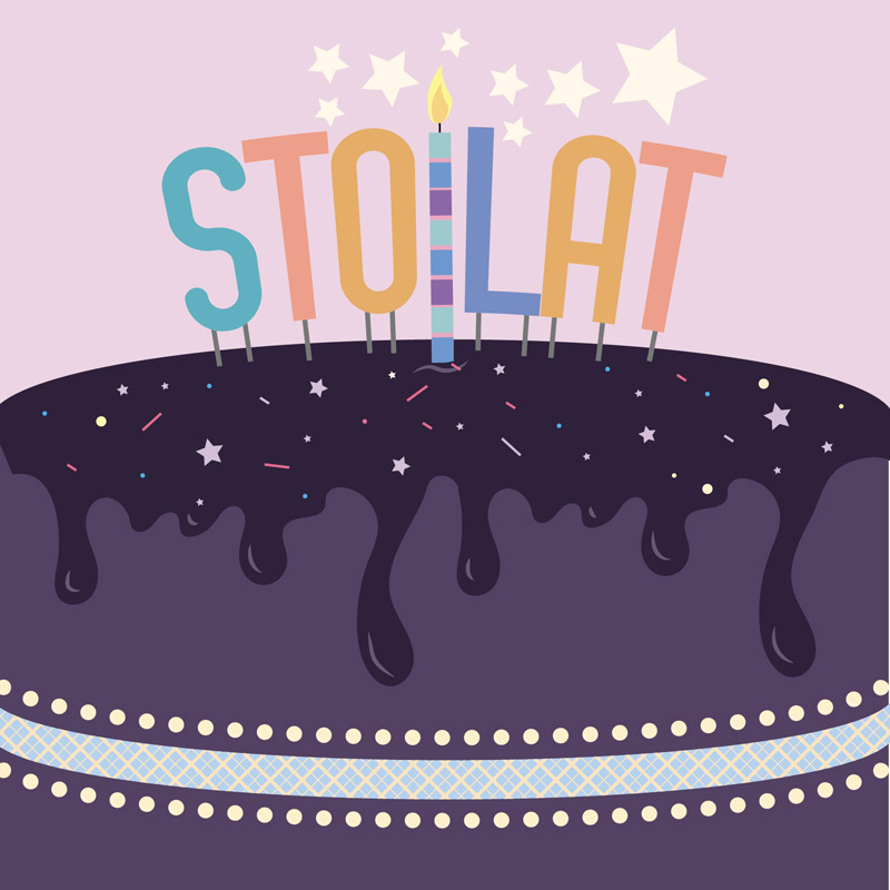 Sto Lat Chocolate Cake Polish Birthday Card - Penny Black