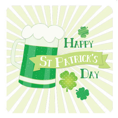 Green Pint St Patrick&#39;s Day Card - Penny Black