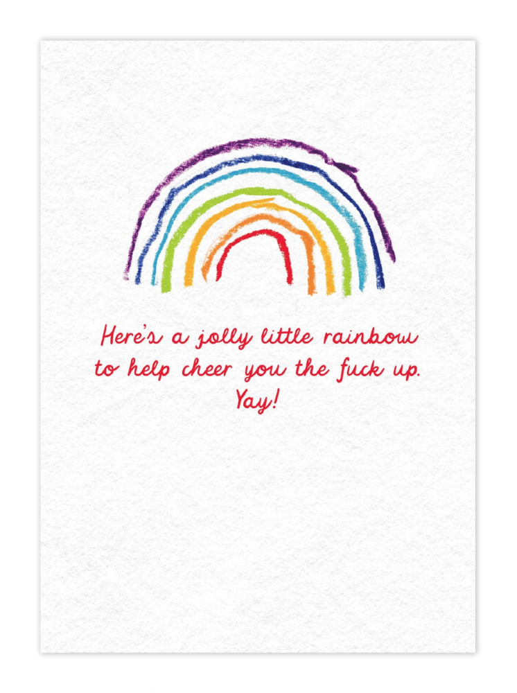 Cheer The Fuck Up Rainbow Postcard - Penny Black