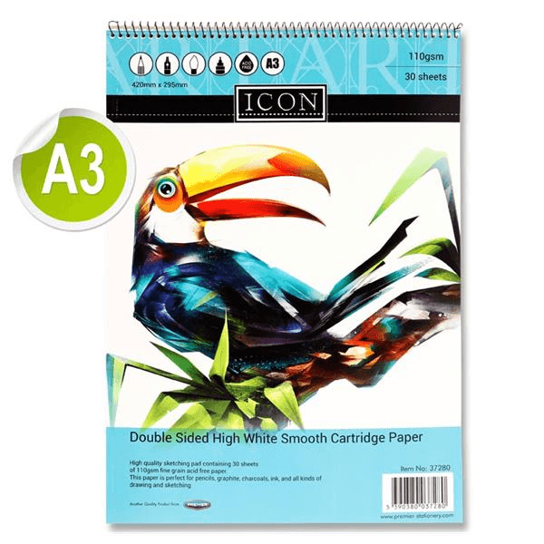 A3 Spiral Sketch Pad - Penny Black