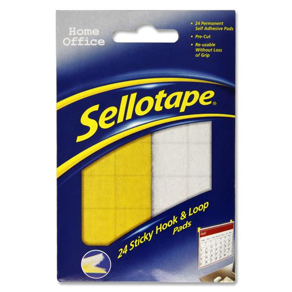 Sellotape Adhesive Hook &amp; Loop Pads - Penny Black