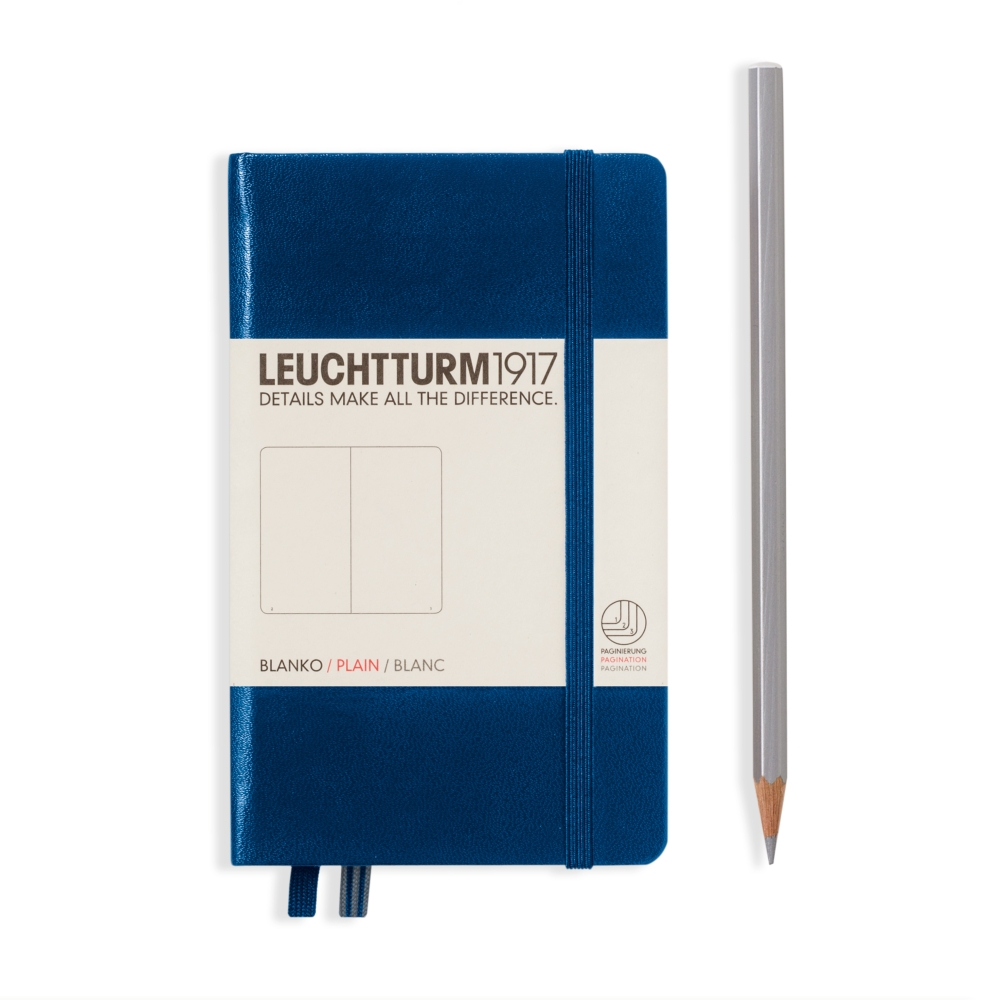 Leuchtturm1917 Notebook A6 Pocket Hardcover in royal blue - Penny Black - plain ruling