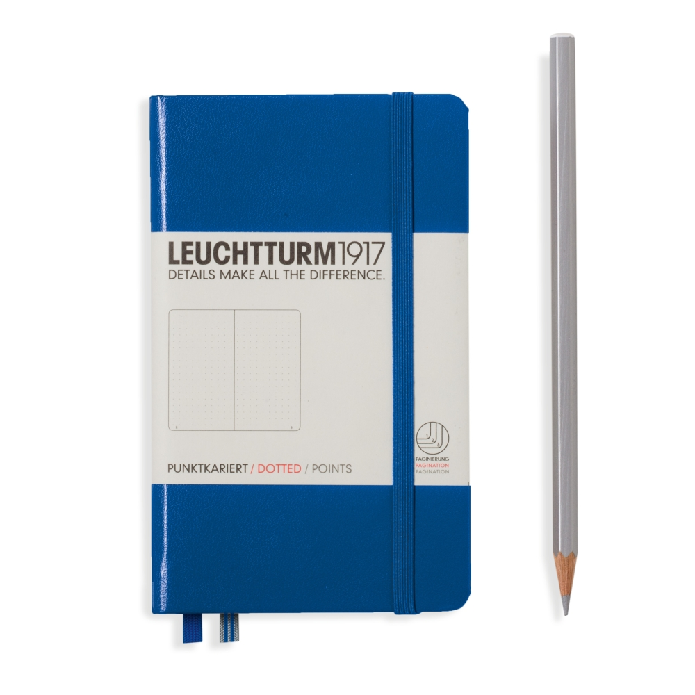 Leuchtturm1917 Notebook A6 Pocket Hardcover in azure blue - Penny Black - dotted ruling