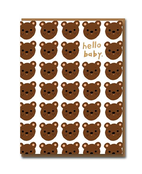 1973CS Kuma Hello Baby Greeting Card