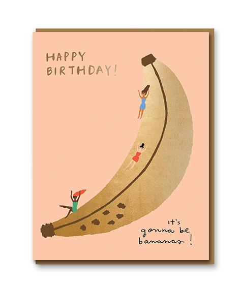 1973CS Happy Birthday Banana Slide Greeting Card