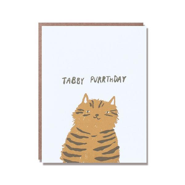 Happy Birthday Tabby Purrthday Greeting Card