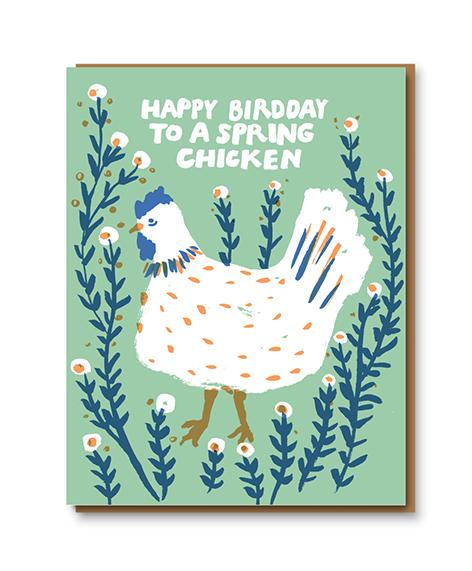 Happy Birthday Happy Birdday Spring Chicken Greeting Card