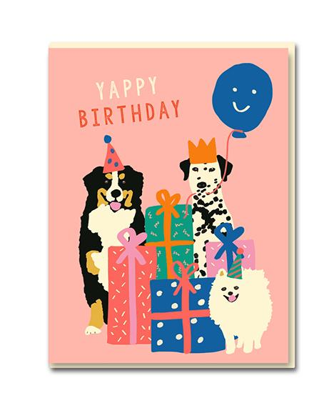 1973EC Happy Birthday Yappy Dogs Greeting Card