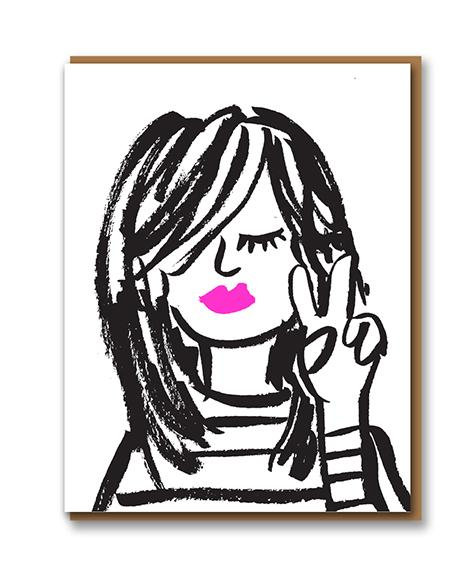 Cool Girl Letterpress Card - Penny Black