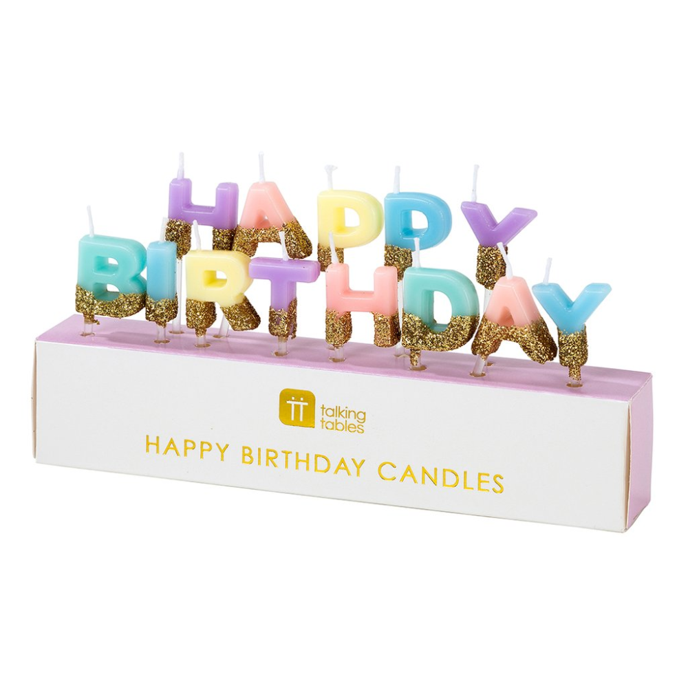 Happy Birthday Pastel Glitter Candles - Penny Black