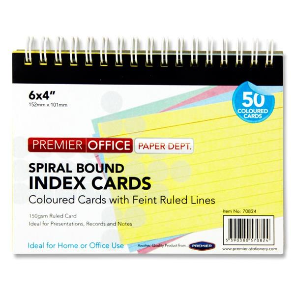 Spiral Bound Rainbow Index Cards - Penny Black