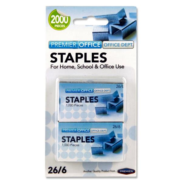 Stapler 2000 pc Refill Pack - Size 26/6 Staples - Penny Black