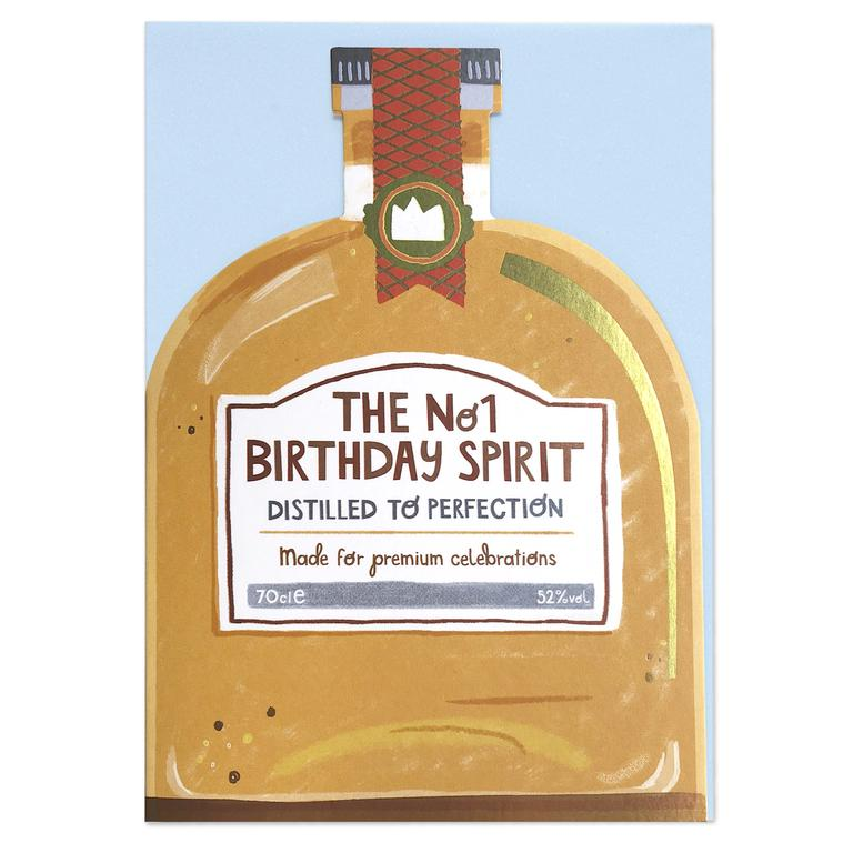 No 1 Birthday Spirit Cut Out Card - Penny Black