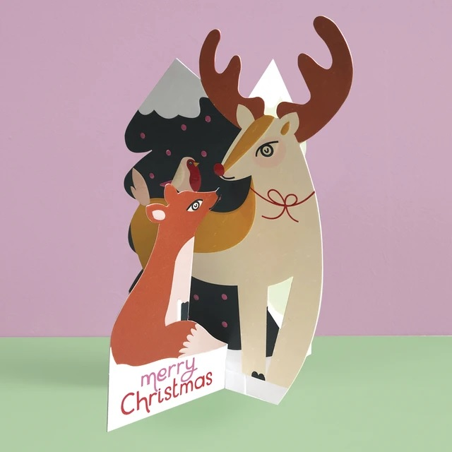Winter Woodland 3D Christmas Card - Penny Black