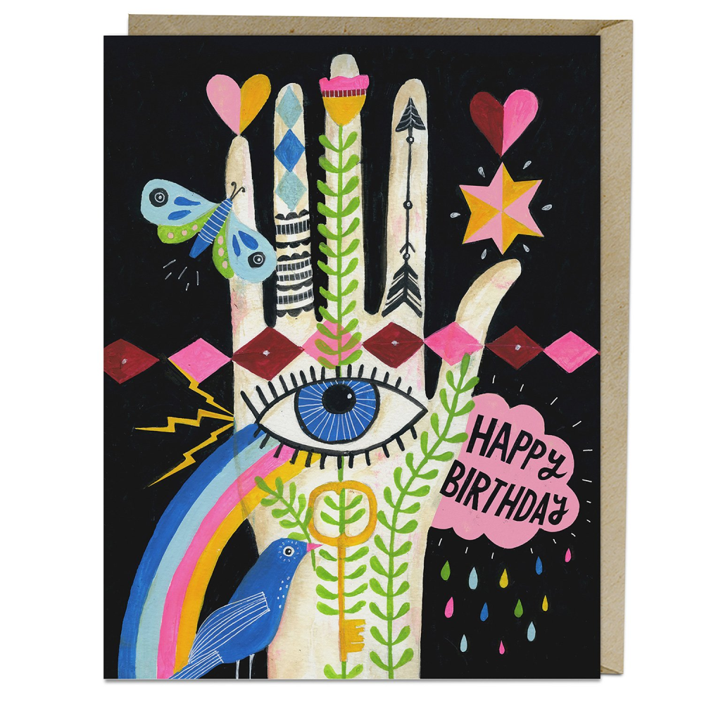 Happy Birthday Rainbow Hand Greeting Card