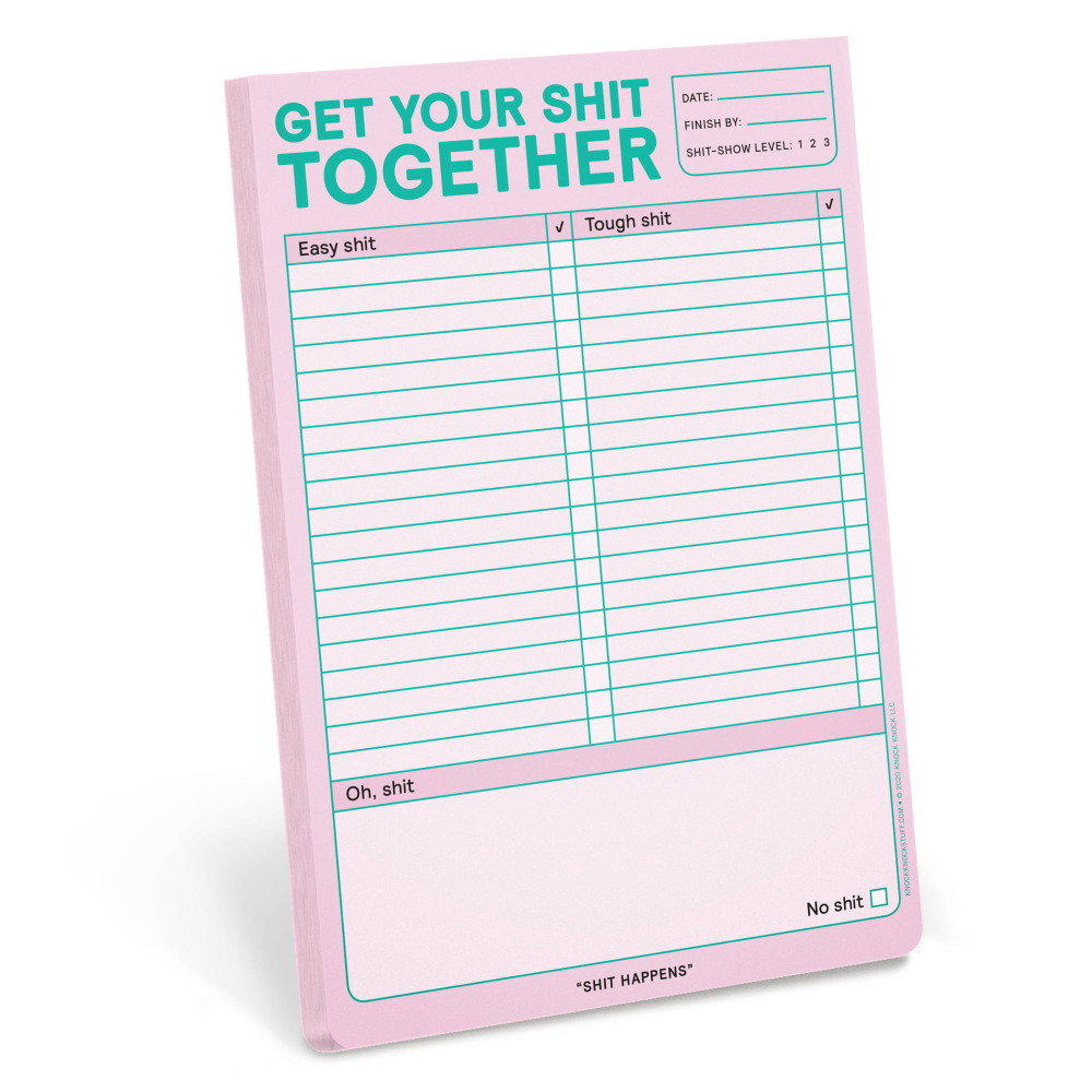 Pastel Get Your Shit Together Notepad - Penny Black