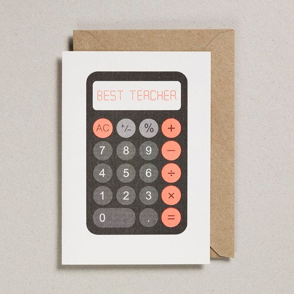 Best Teacher Calculator Petra Boase card by penny black