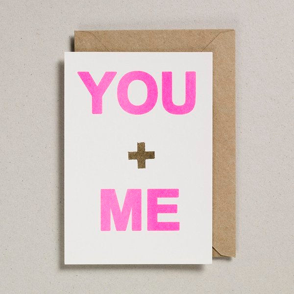 You + Me Letterpress Valentine Card by penny black