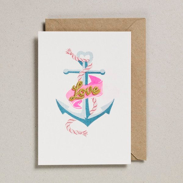 Anchor Love Banner Embellished Card by penny black