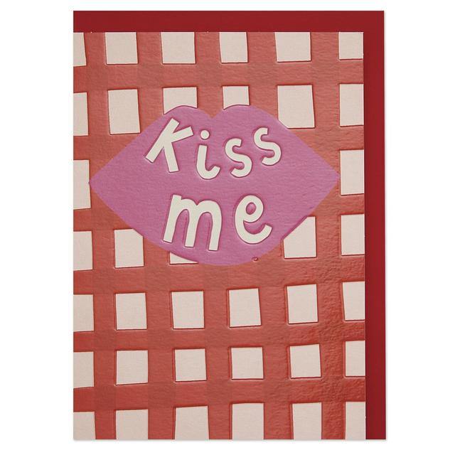 Kiss Me Embossed Valentine Card - Penny Black