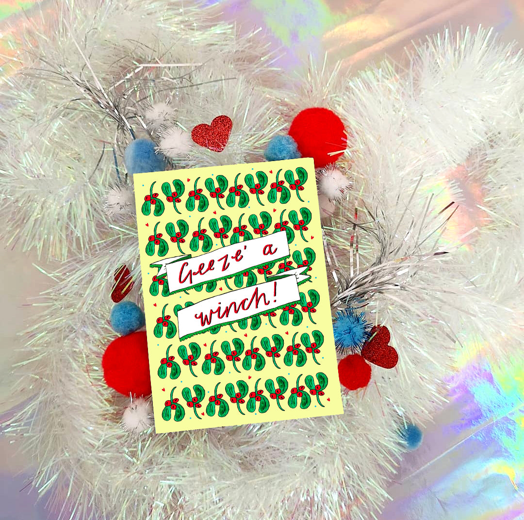 Geeze a Winch Scottish Christmas Card
