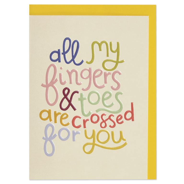 All My Fingers & Toes Crossed For You Good Luck Card - Penny Black