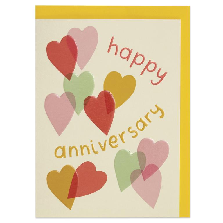 Happy Anniversary Hearts Embossed Card - Penny Black