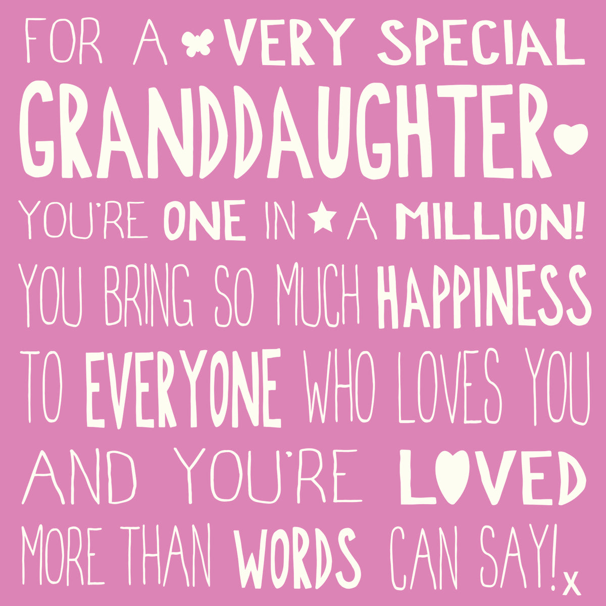 For A Very Special Granddaughter Pink Birthday Card by Penny Black