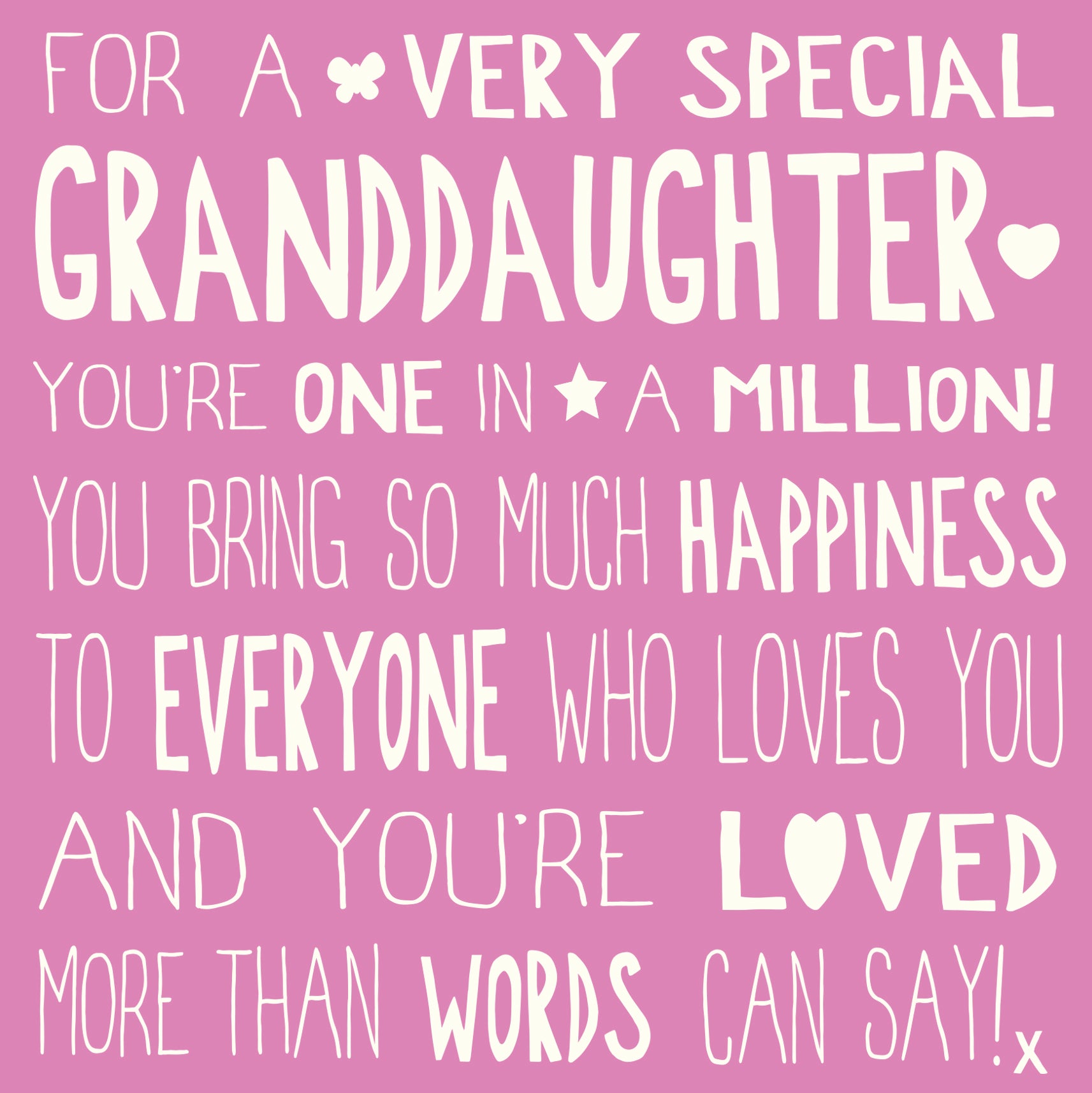 For A Very Special Granddaughter Pink Birthday Card by Penny Black
