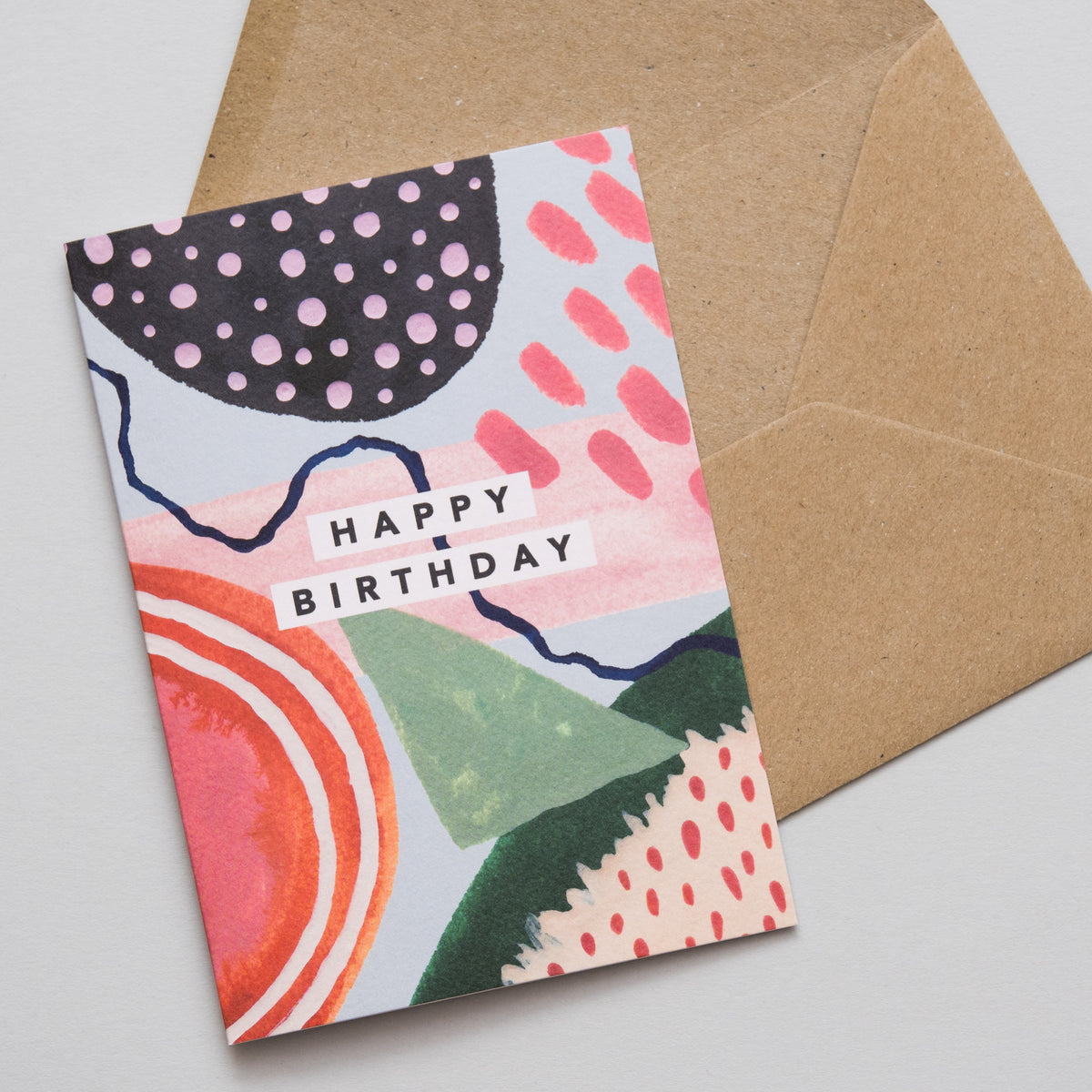 Abstract Shapes Happy Birthday Card