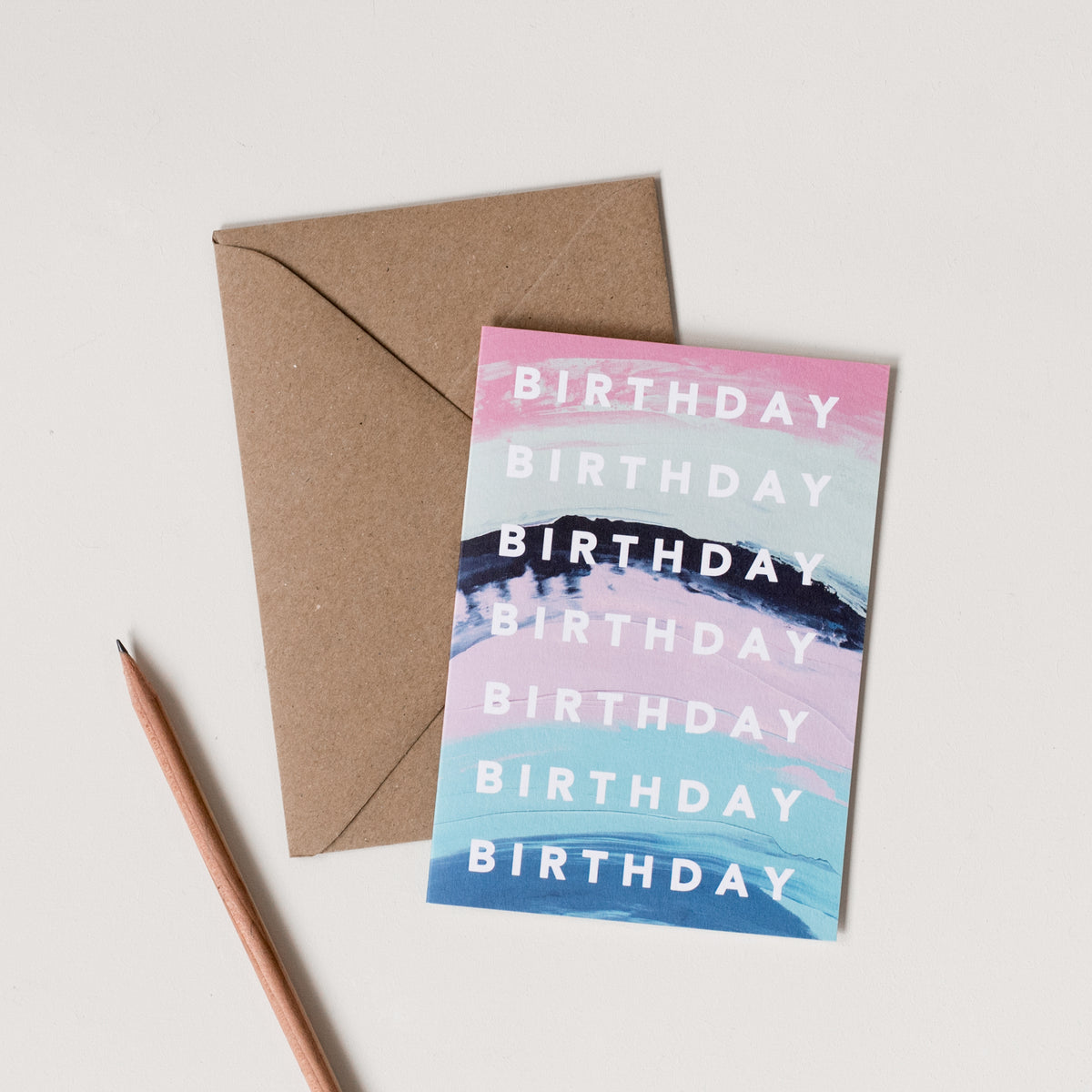 Abstract Rainbow Repeat Birthday Card