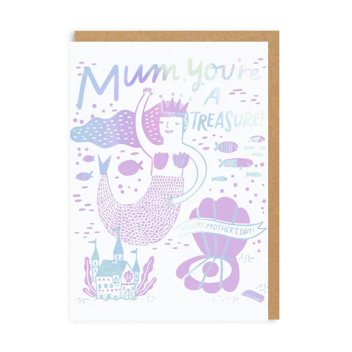 You&#39;re A Treasure Mermaid Mum Card