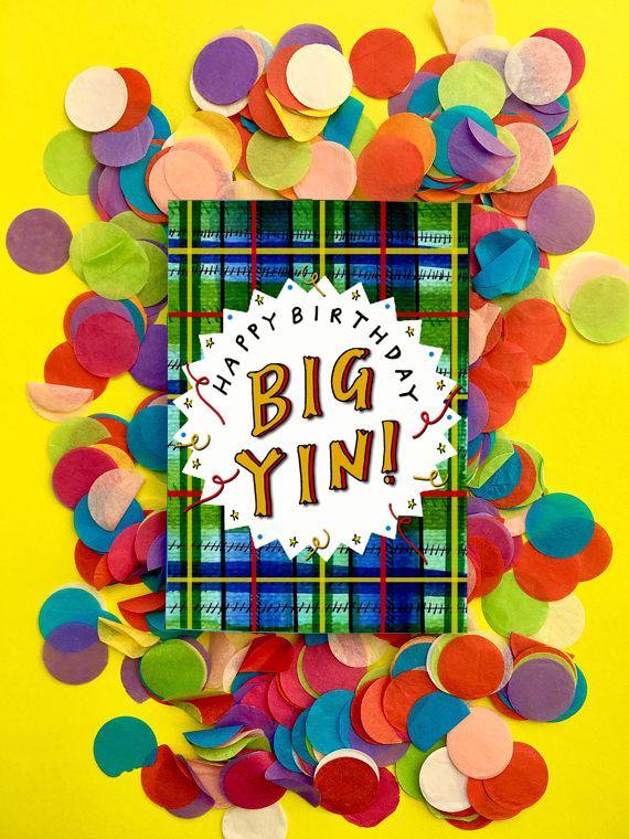 Happy Birthday Big Yin Illustrated Scottish Card - Penny Black