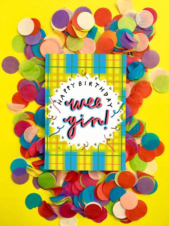 Wee Yin Illustrated Scottish Birthday Card - Penny Black