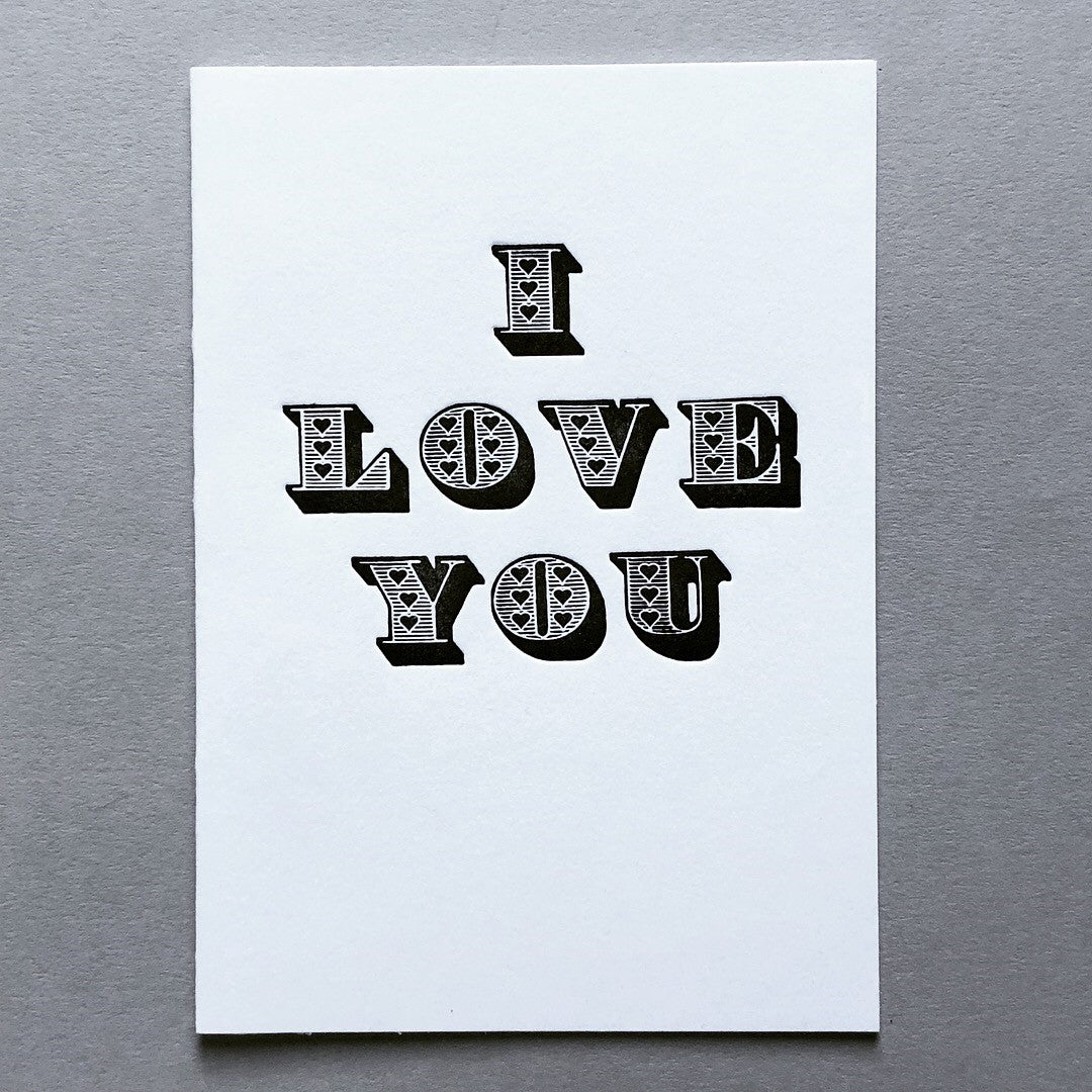 I Love You Vintage Letterpress Card