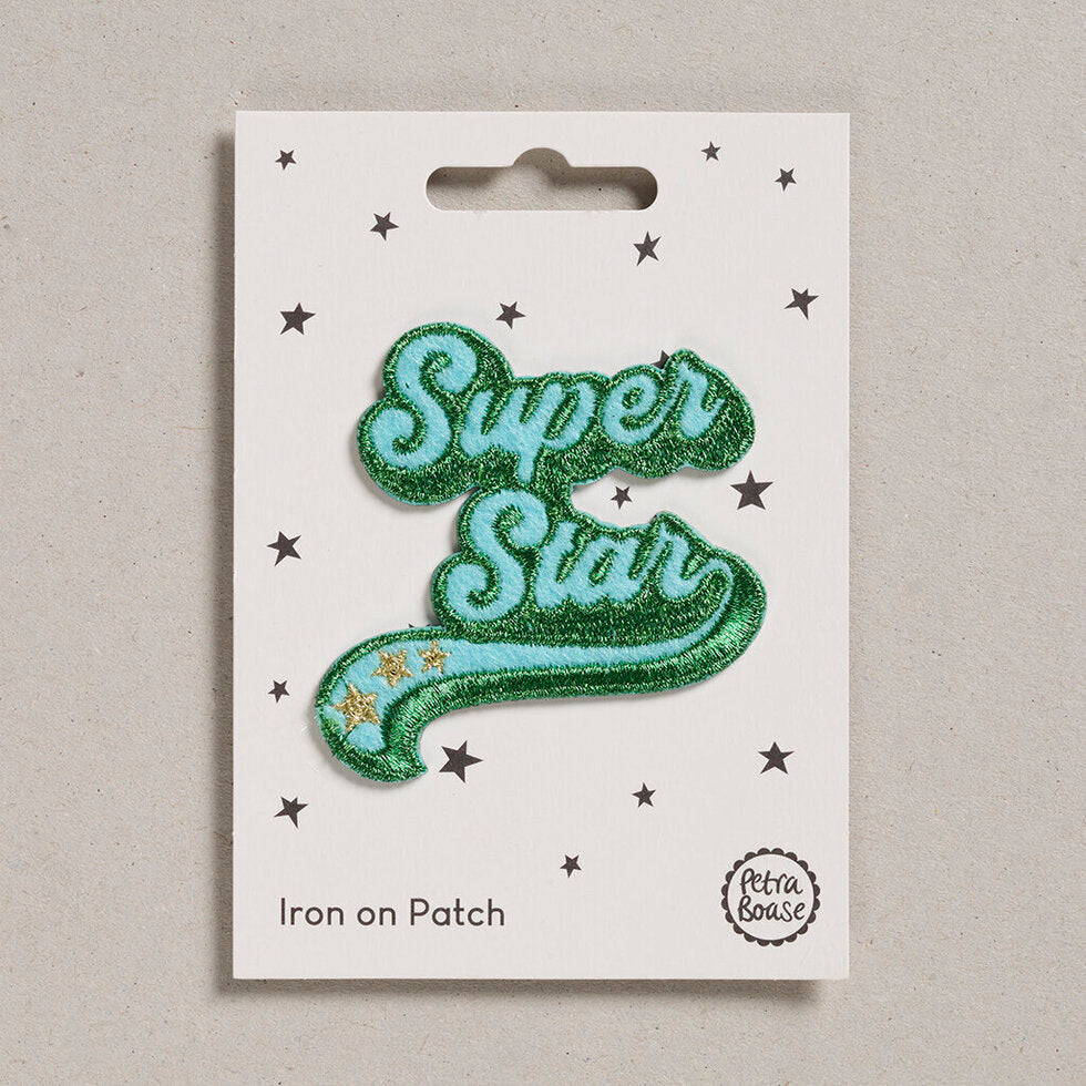 Colourful Iron on Patch - Super Star