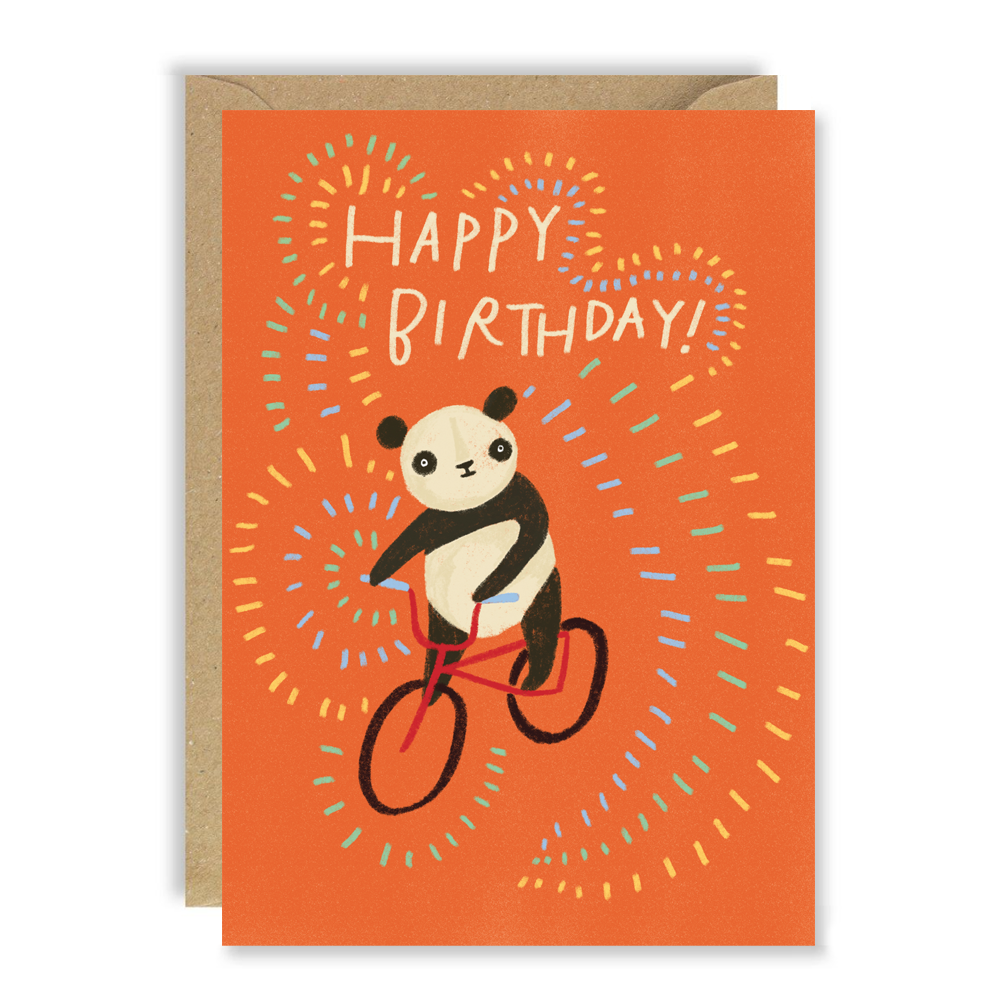Cycling Panda Birthday Card