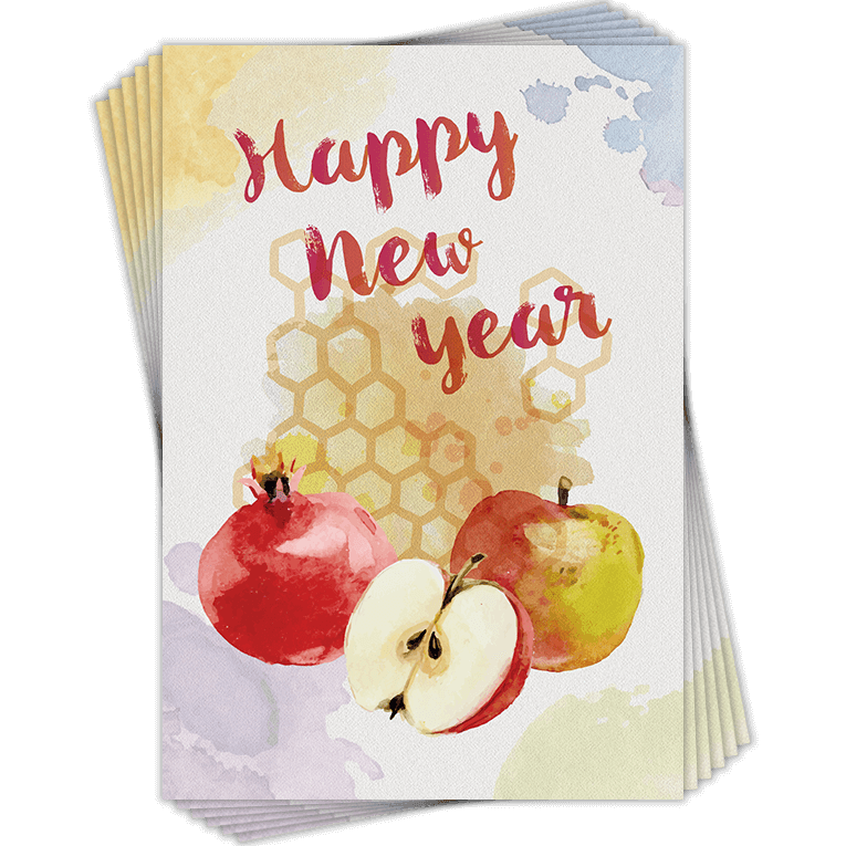 Fruit Happy Jewish New Year Cards 6 Pk - Penny Black