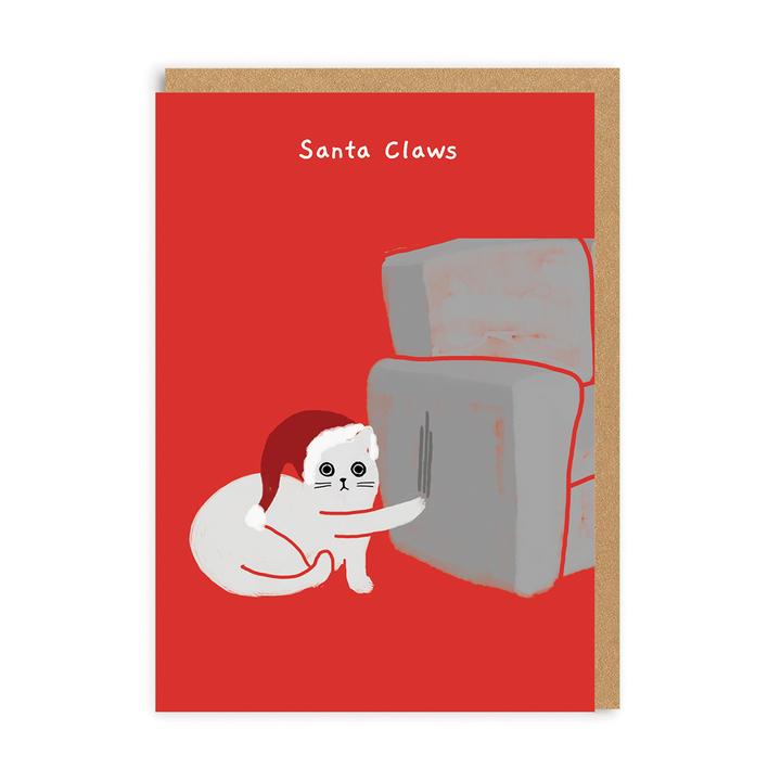 Santa Claws Ken The Cat Funny Christmas Card - Penny Black